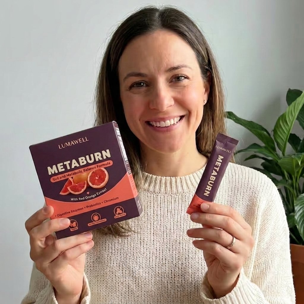 Holding a MetaBurn box and sachet